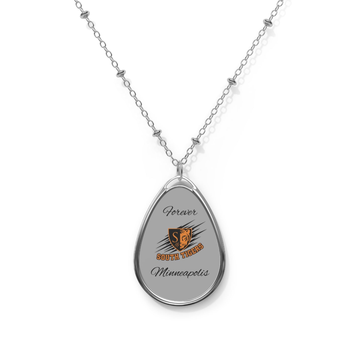 Minneapolis South Forever Tiger Oval Necklace – Elegant Custom Jewelry for Animal Lovers