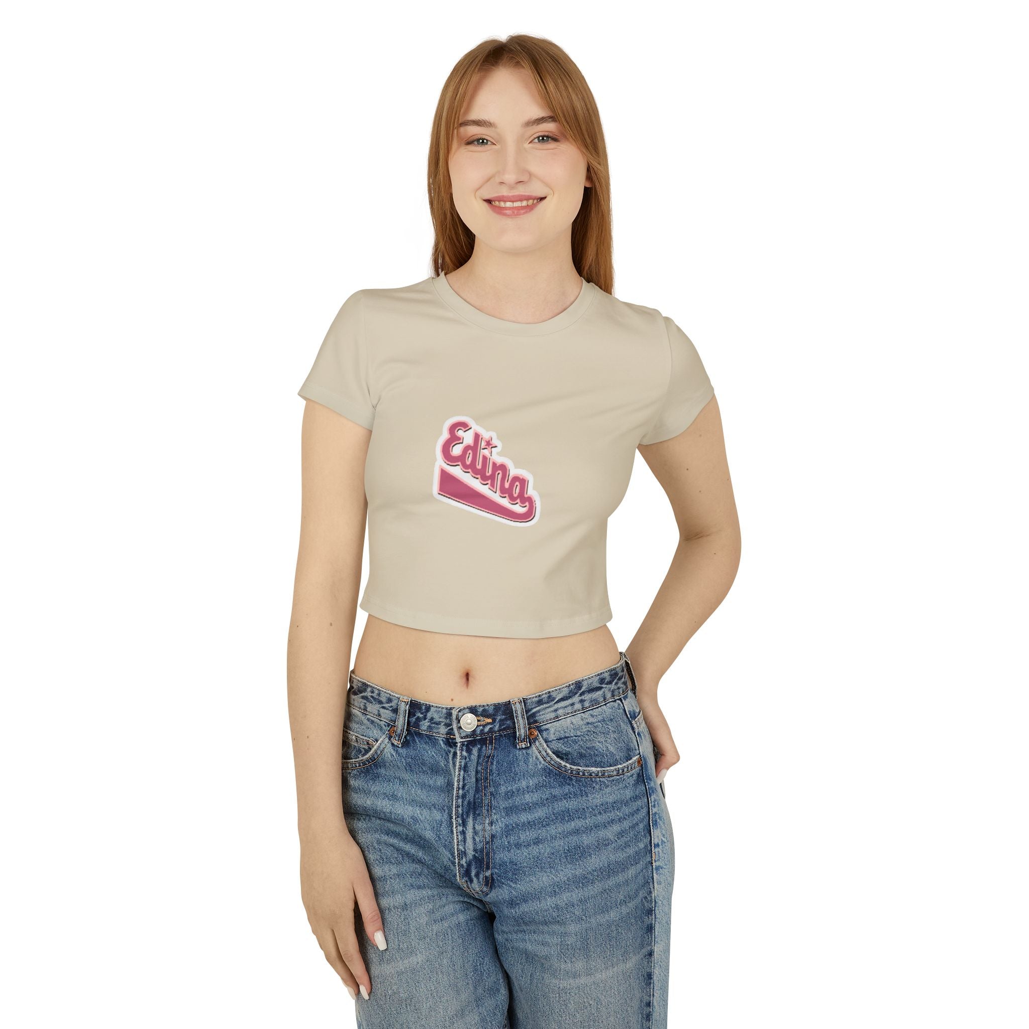 Edina Retro Women's Baby Tee - Trendy Cropped Tee for Casual Outfits