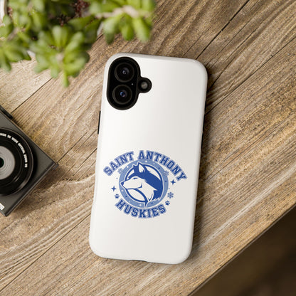 Saint Anthony Huskies Tough Phone Case — Protective White Phone Cover with Husky Logo