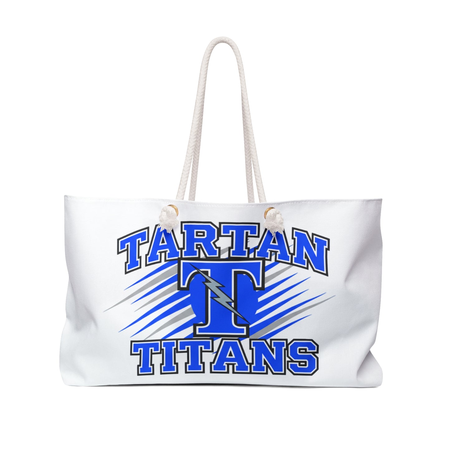 Tartan Titans Weekender Bag with Lightning Bolt Design