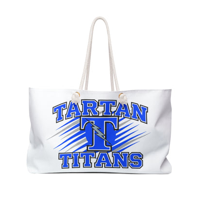 Tartan Titans Weekender Bag with Lightning Bolt Design