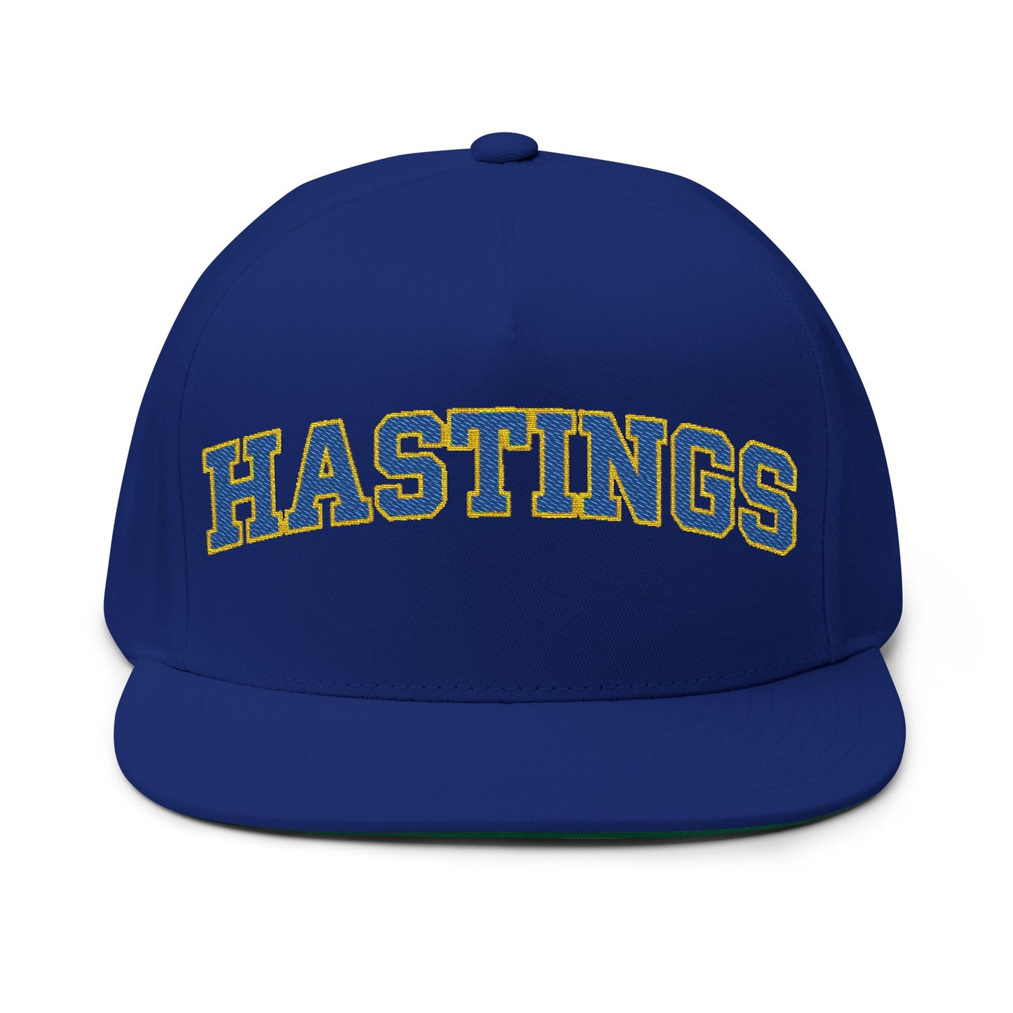 Hastings Raiders Embroidered Blue Text Flat Bill Cap — School Spirit Snapback