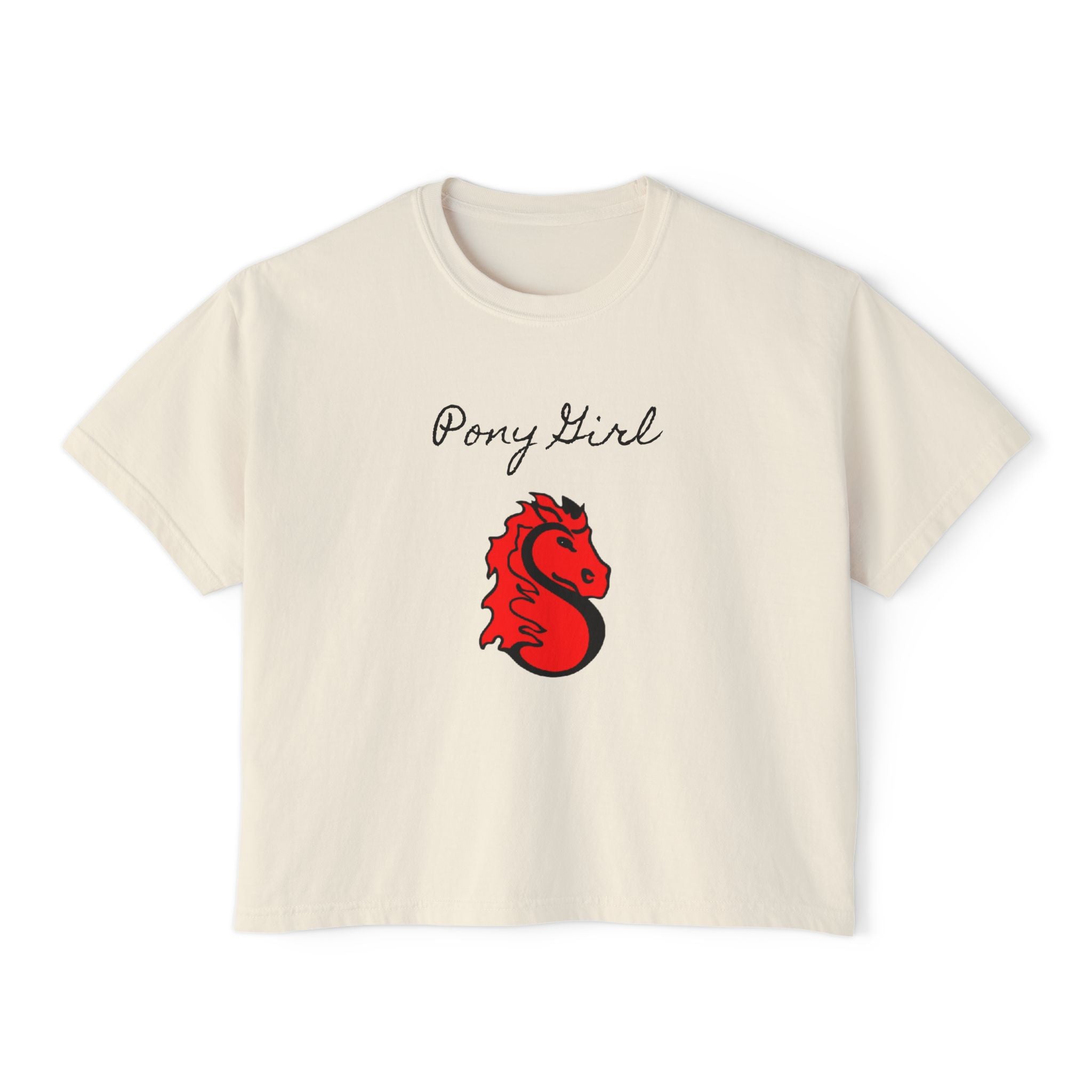 Pony Girl Graphic Boxy Tee for Women - Casual Stylish Top
