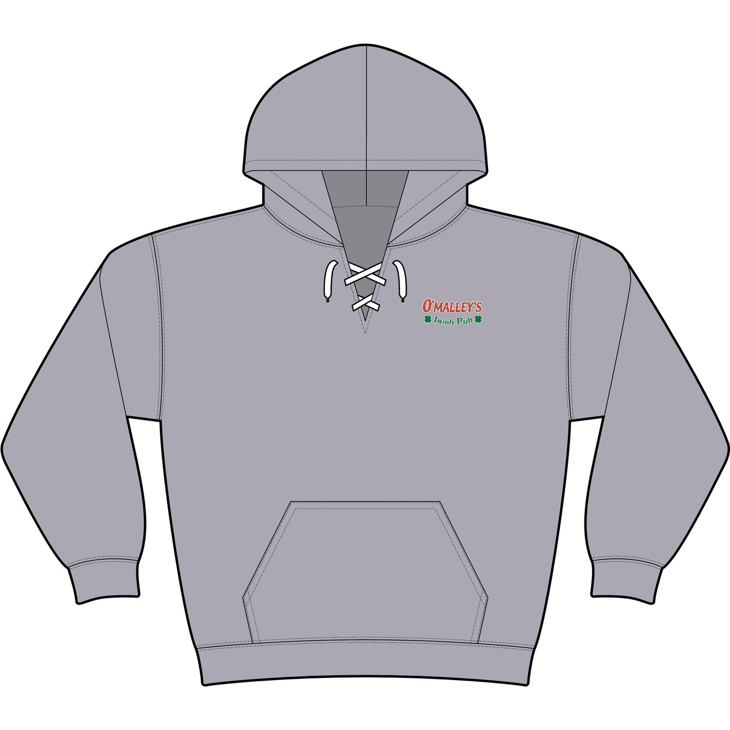 Lace-Up Pullover Hoodie — Casual Laced Neck Sweatshirt