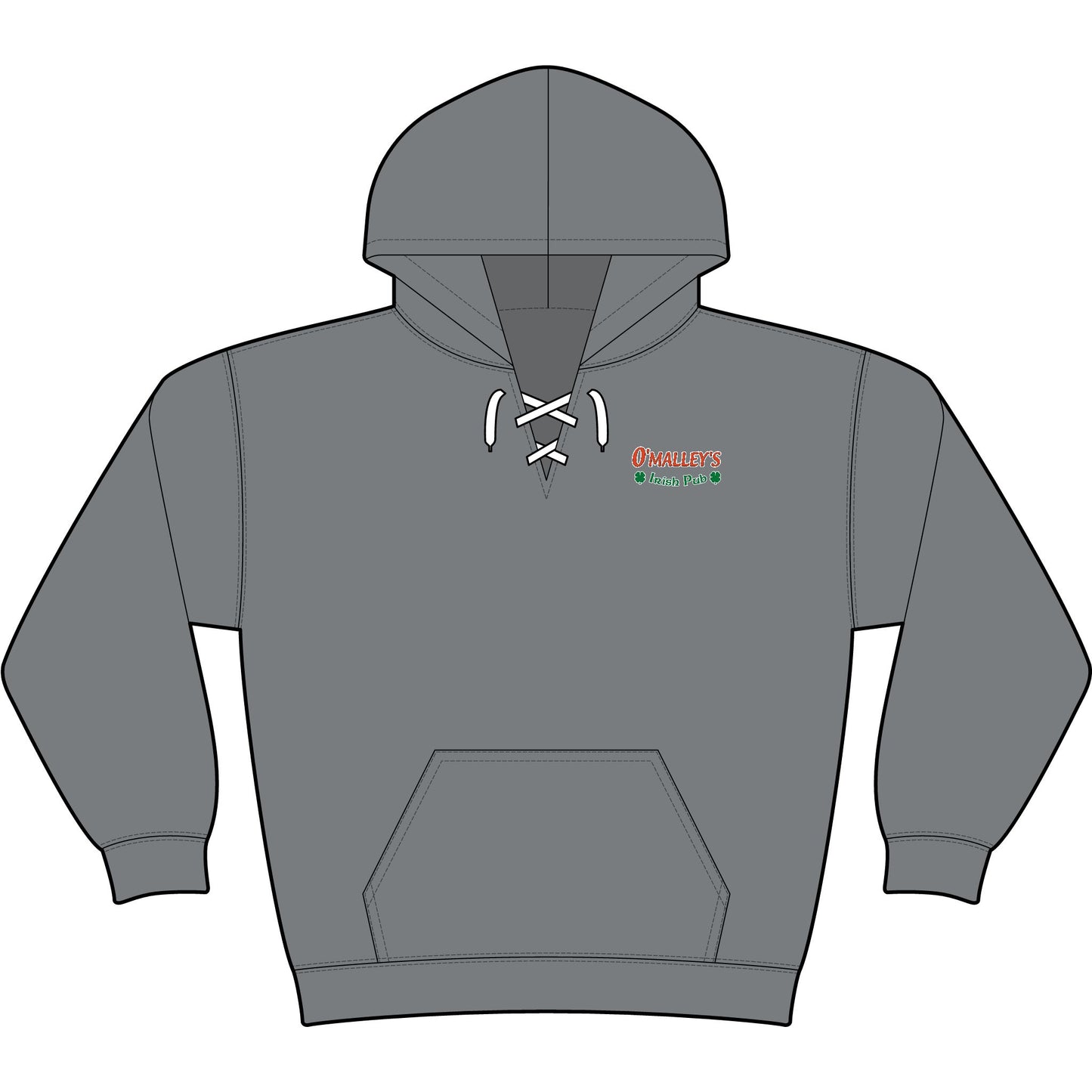 Lace-Up Pullover Hoodie — Casual Laced Neck Sweatshirt