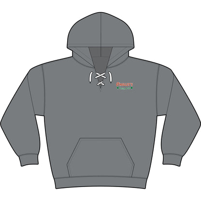 Lace-Up Pullover Hoodie — Casual Laced Neck Sweatshirt