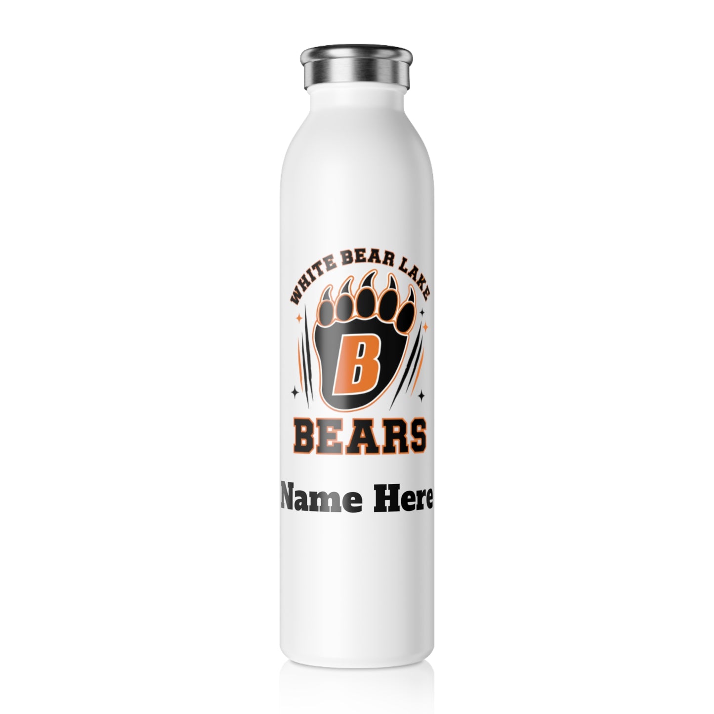 White Bear Lake Bears Slim Water Bottle —  Stainless Insulated Bottle