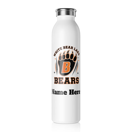 White Bear Lake Bears Slim Water Bottle —  Stainless Insulated Bottle