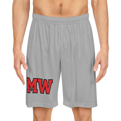 Mound Westonka White Hawks MW Grey Basketball Shorts for Sports Enthusiasts