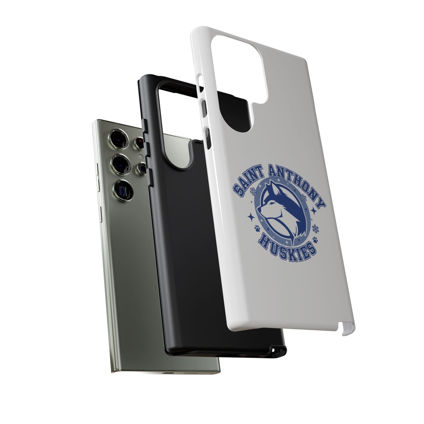 Saint Anthony Huskies Tough Phone Case — Protective White Phone Cover with Husky Logo