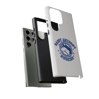 Saint Anthony Huskies Tough Phone Case — Protective White Phone Cover with Husky Logo