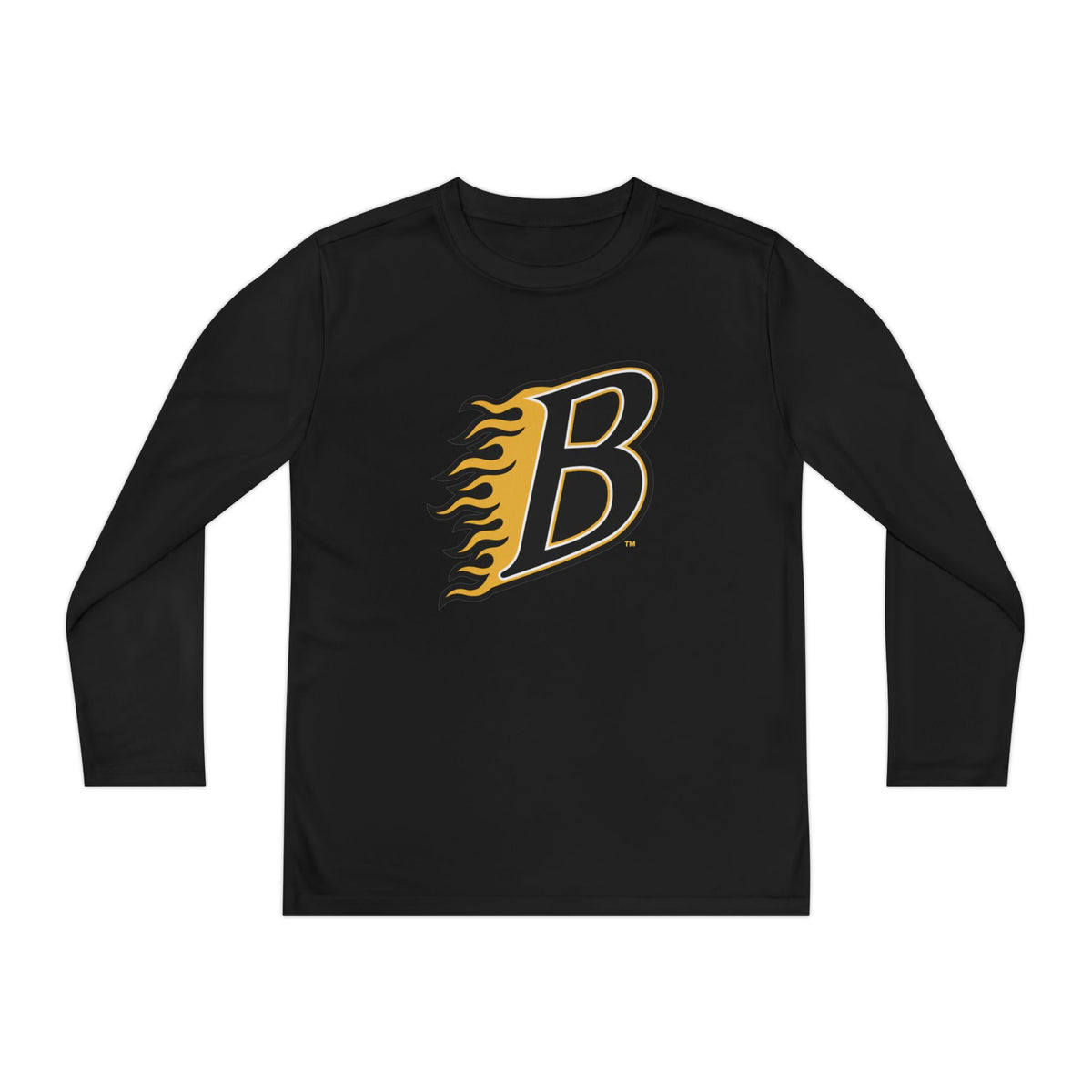 Burnsville Blaze Youth Long Sleeve Tee with Flaming B Graphic