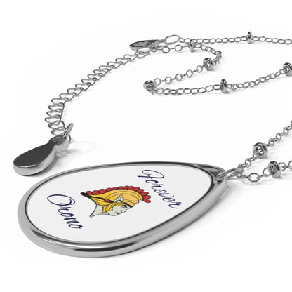 Orono Spartans Oval Pendant Necklace — "Forever"