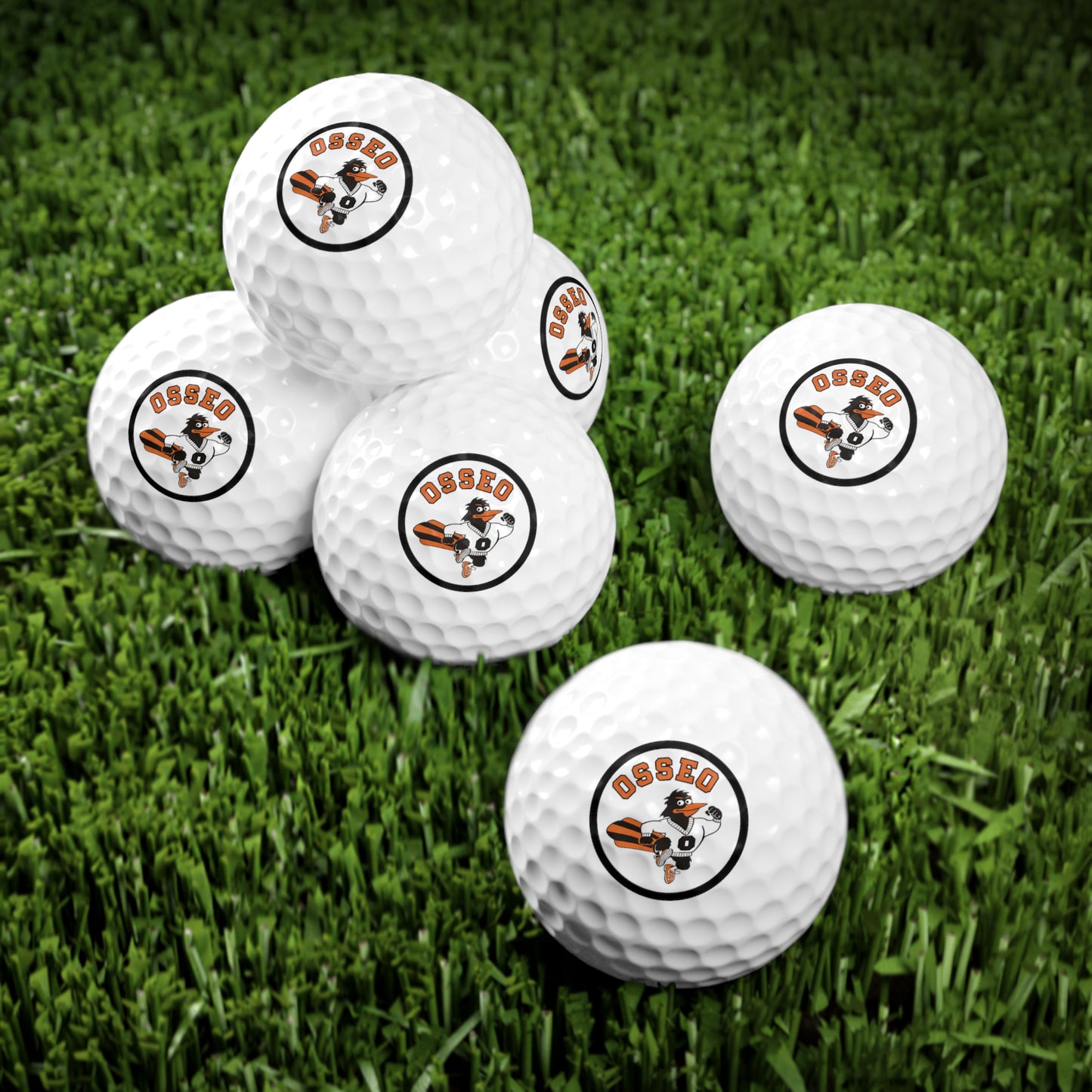 Osseo Orioles Golf Balls Set - 6 Pack with Unique Design for Golf Enthusiasts