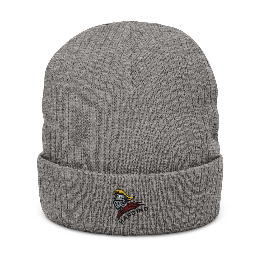 Embroidered Ribbed Knit Beanie - Cozy Winter Accessory for Harding Fans