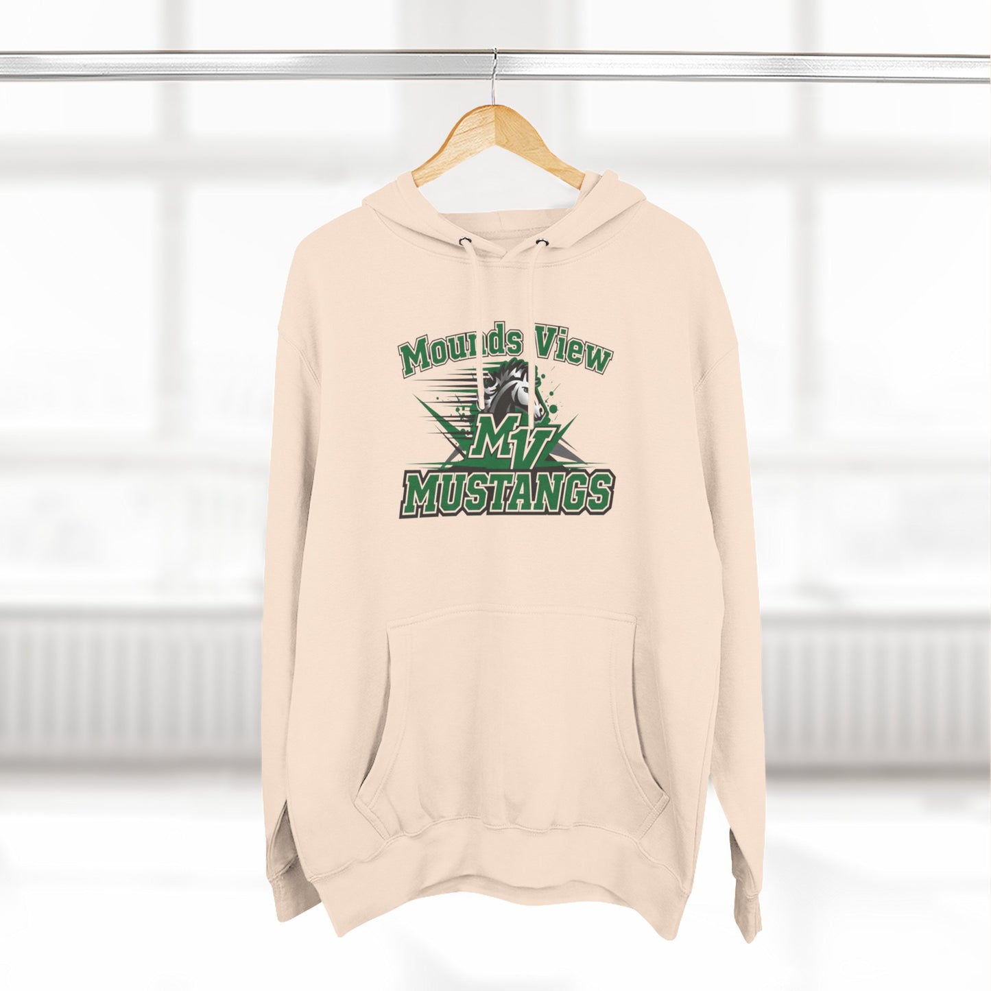 Mounds View Mustangs Three-Panel Fleece Hoodie