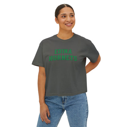Edina Hornets Women's Boxy Tee - Casual Chic Vintage Style Top