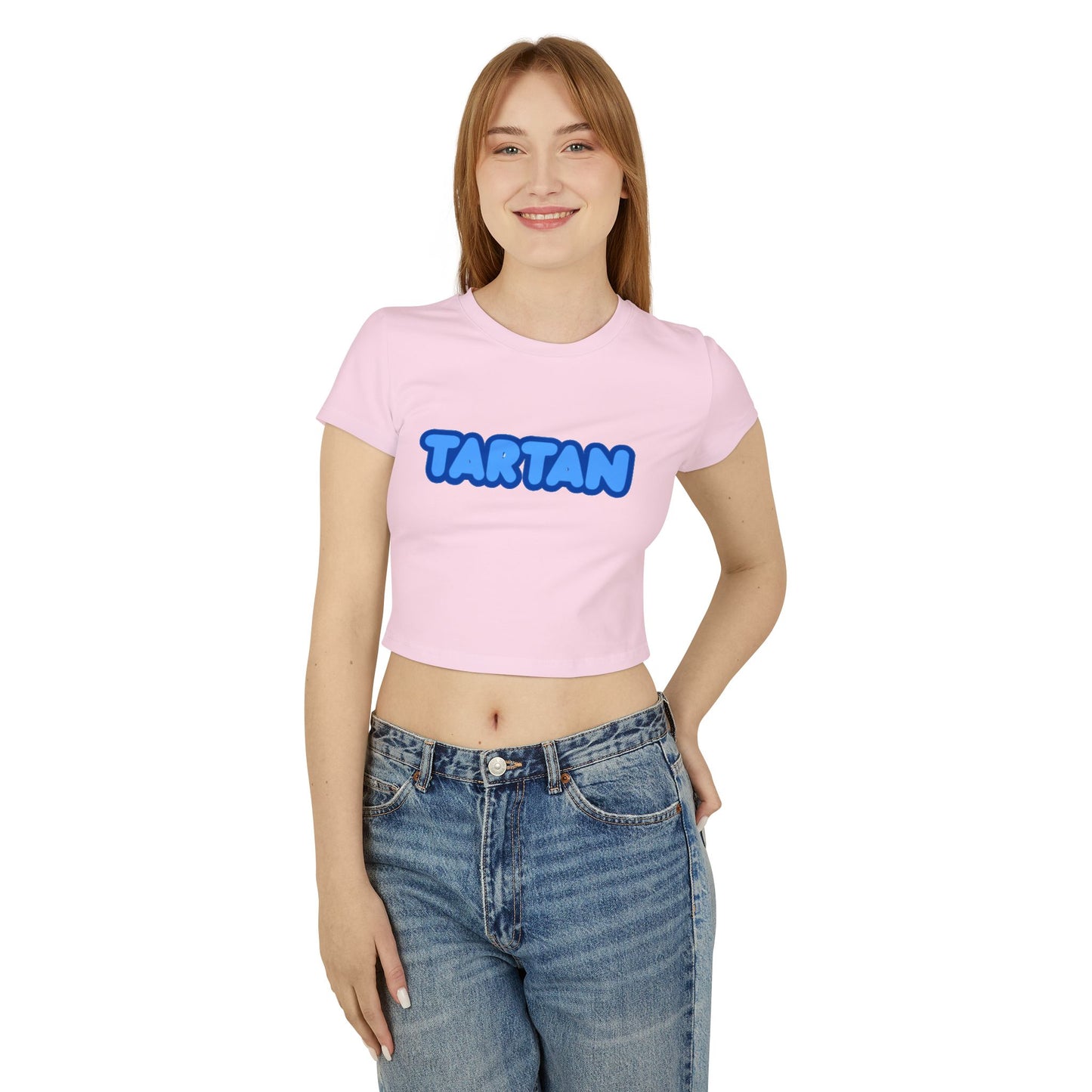 Tartan Titans Women’s Baby Tee - Retro Graphic Top for Casual Vibes