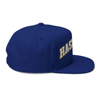 Hastings Raiders Embroidered White Text Flat Bill Cap — School Spirit Snapback