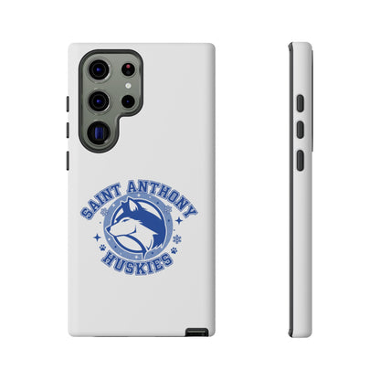 Saint Anthony Huskies Tough Phone Case — Protective White Phone Cover with Husky Logo