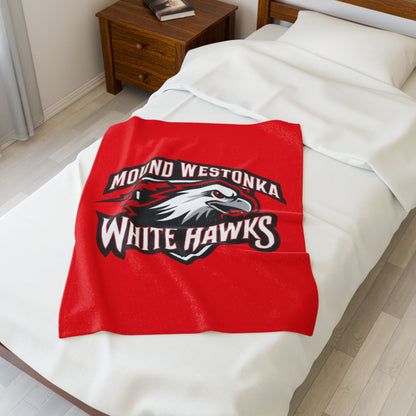 Mound Westonka White Hawks Cozy Velveteen Plush Blanket - Perfect for Relaxation and Home Decor