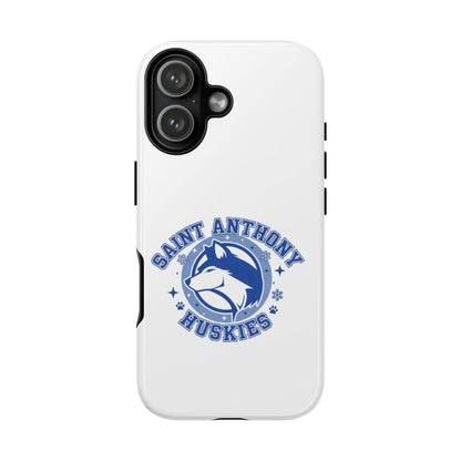 Saint Anthony Huskies Tough Phone Case — Protective White Phone Cover with Husky Logo