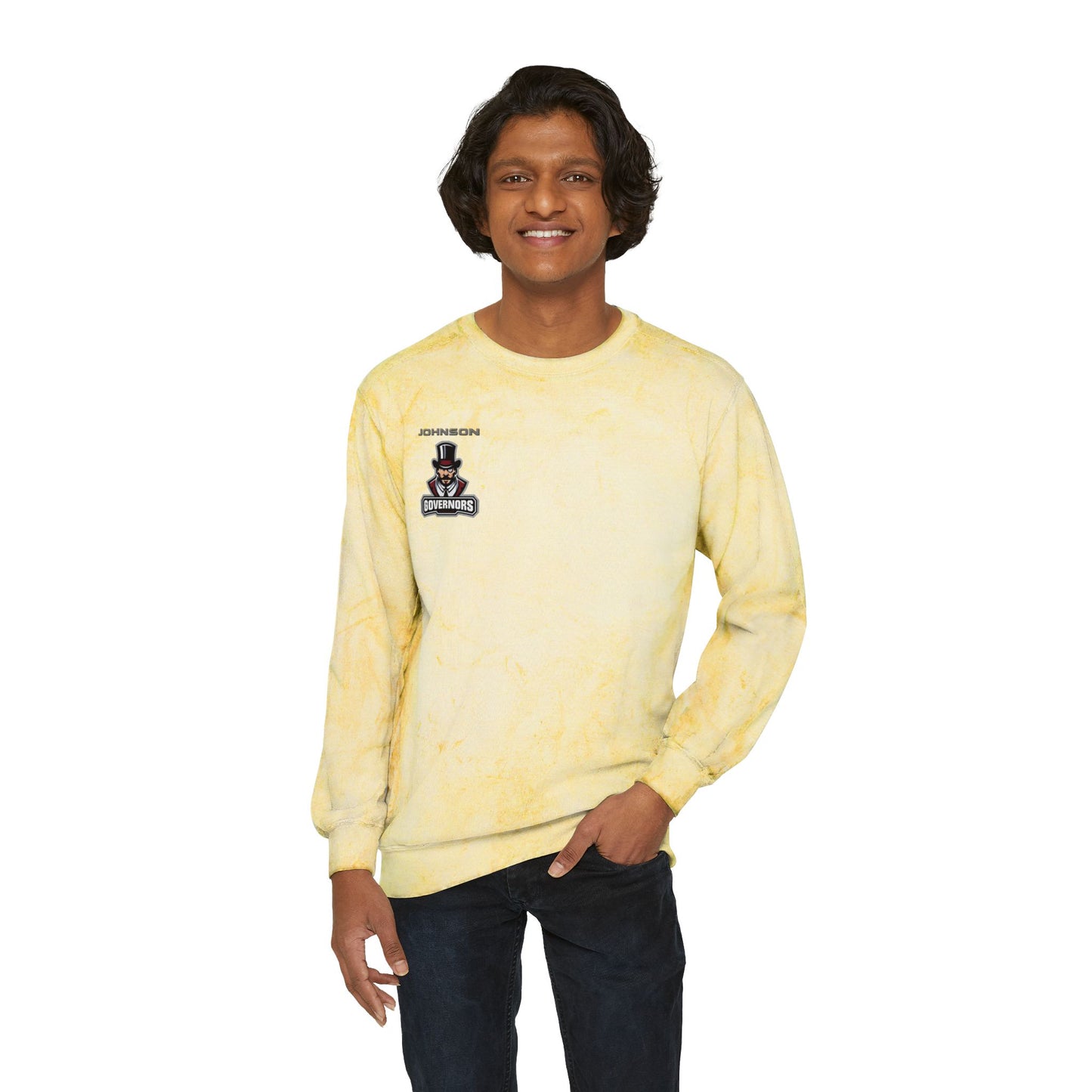 Saint Paul Johnson Unisex Color Blast Crewneck Sweatshirt - Vibrant Yellow Tie-Dye for Casual Comfort