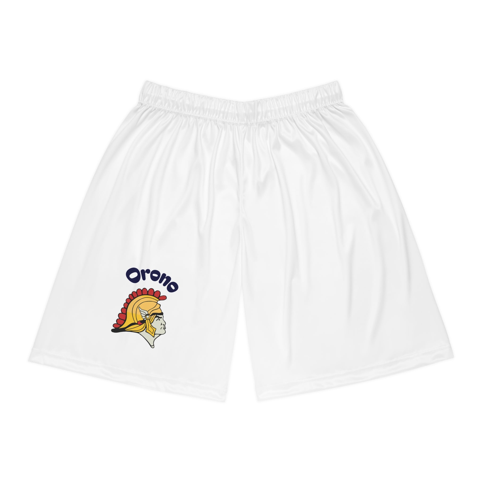 Orono Spartans Custom White Basketball Shorts for Sports Enthusiasts