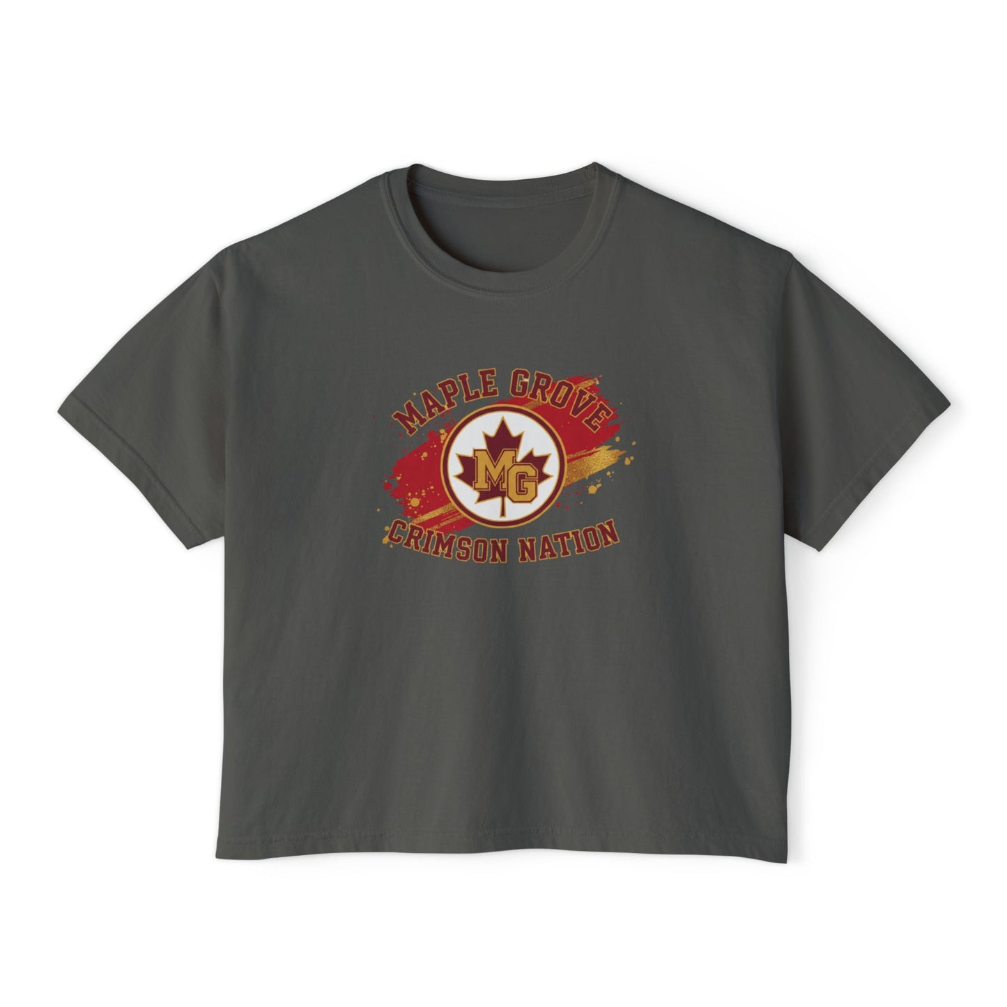 Maple Grove Crimson Stylish Women's Boxy Tee  - Casual & Comfy