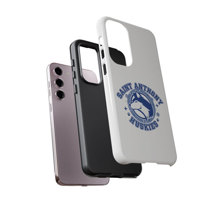 Saint Anthony Huskies Tough Phone Case — Protective White Phone Cover with Husky Logo