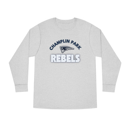 Champlin Park Rebels Casual Long Sleeve Crewneck Tee - Perfect for Everyday Wear