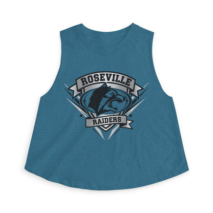 Roseville Raiders Women’s Crop Top – Vintage Mascot Athletic Tank