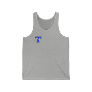 Tartan Titans Unisex Jersey Tank with Blue Letter Design | Great for Summer Casual Wear