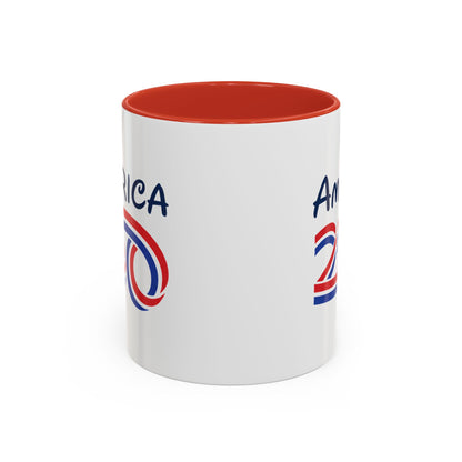 America 250 Accent Coffee Mug — Commemorative USA Celebration Design (15oz)