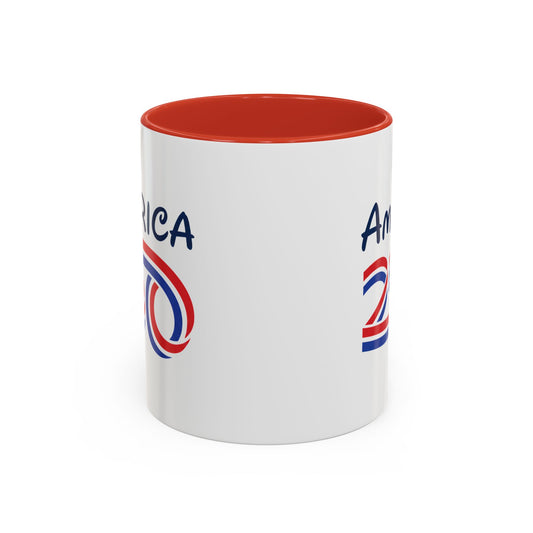 America 250 Accent Coffee Mug — Commemorative USA Celebration Design (15oz)