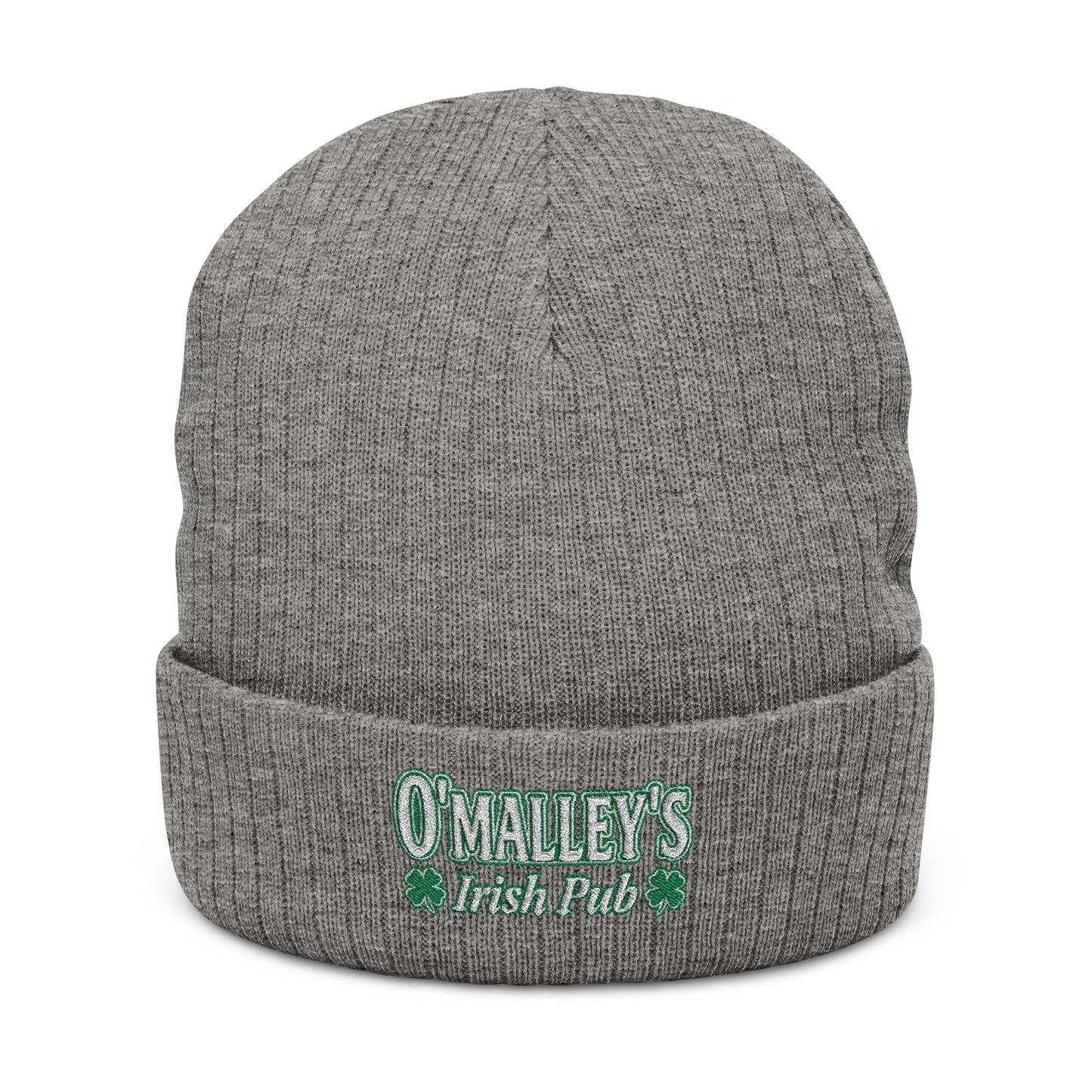 Embroidered Ribbed Beanie - O'Malley’s Irish Pub Logo
