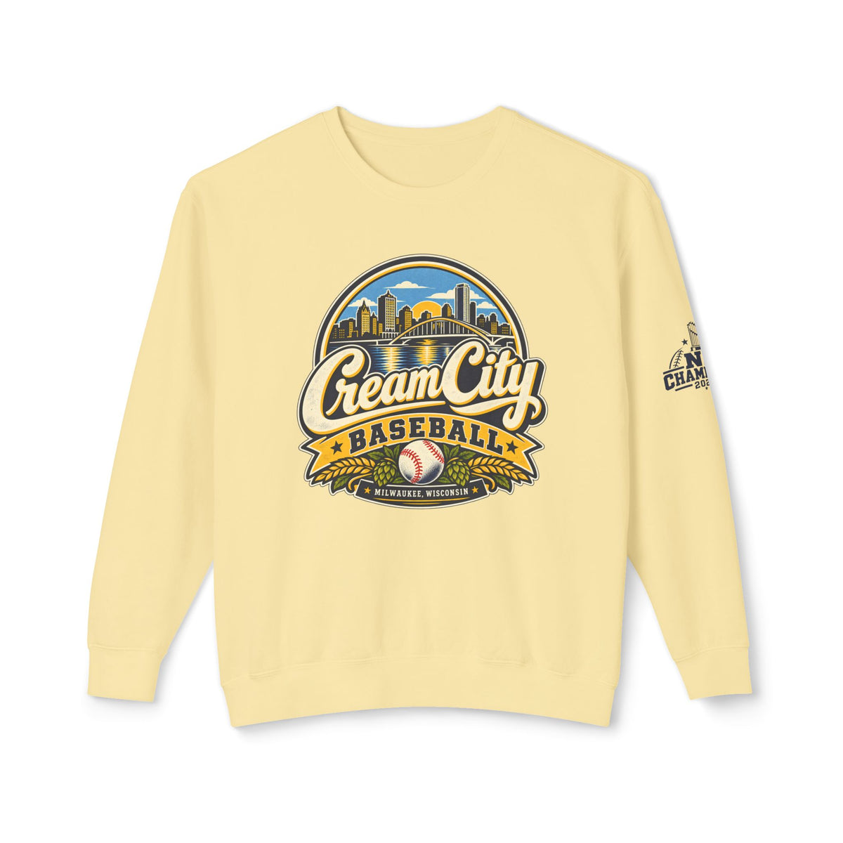 Cream City Baseball Lightweight Crewneck Sweatshirt