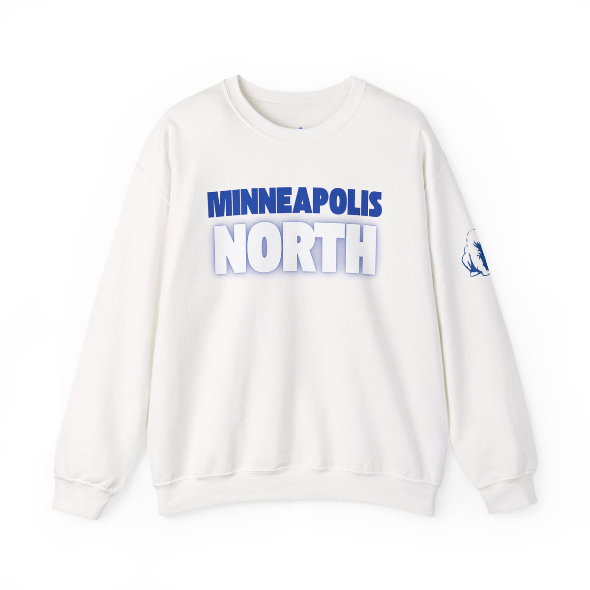 Minneapolis North Crewneck Sweatshirt — Retro Blue Lettering