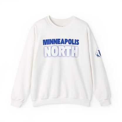 Minneapolis North Crewneck Sweatshirt — Retro Blue Lettering