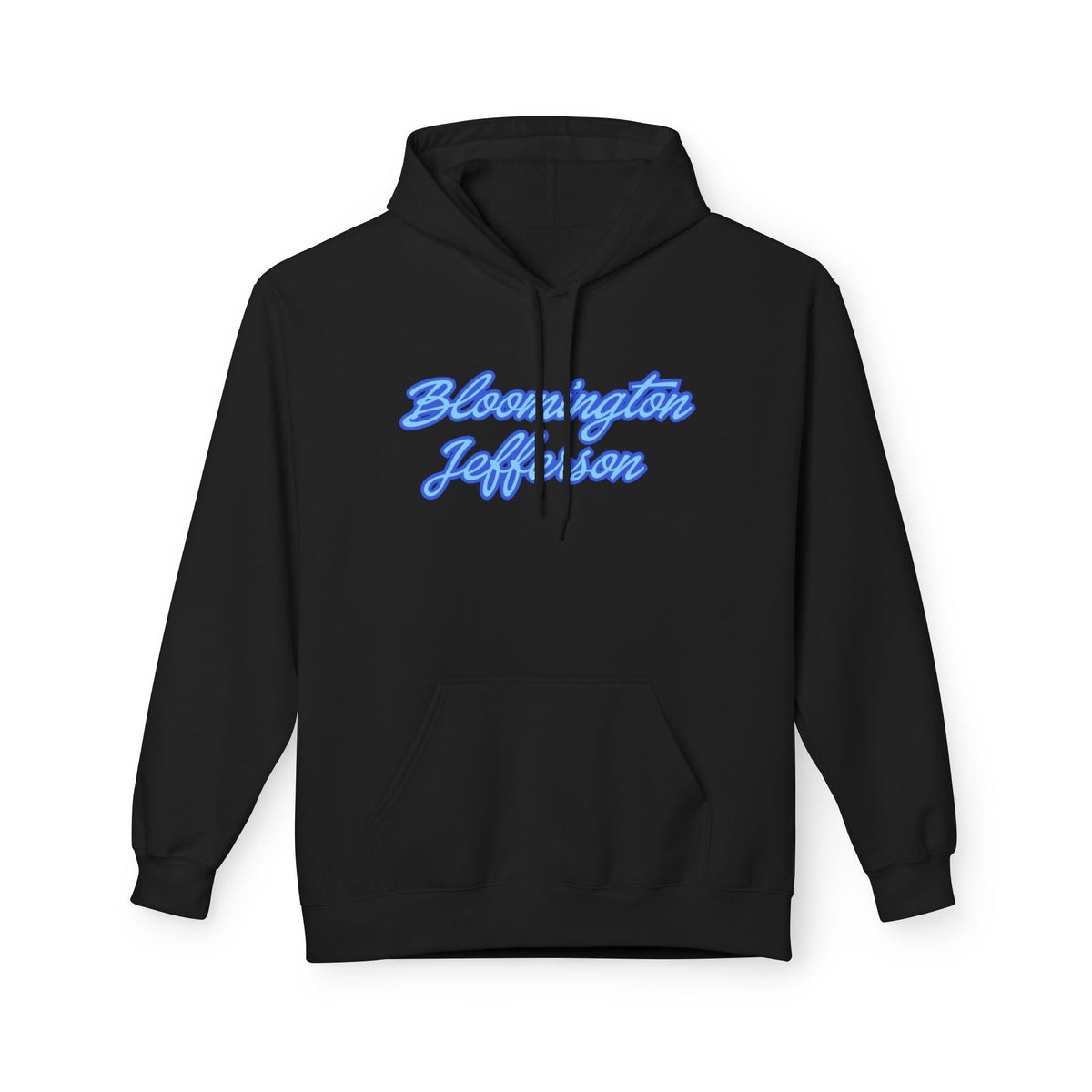 Bloomington Jefferson Hoodie - Neon Script School Spirit Sweatshirt