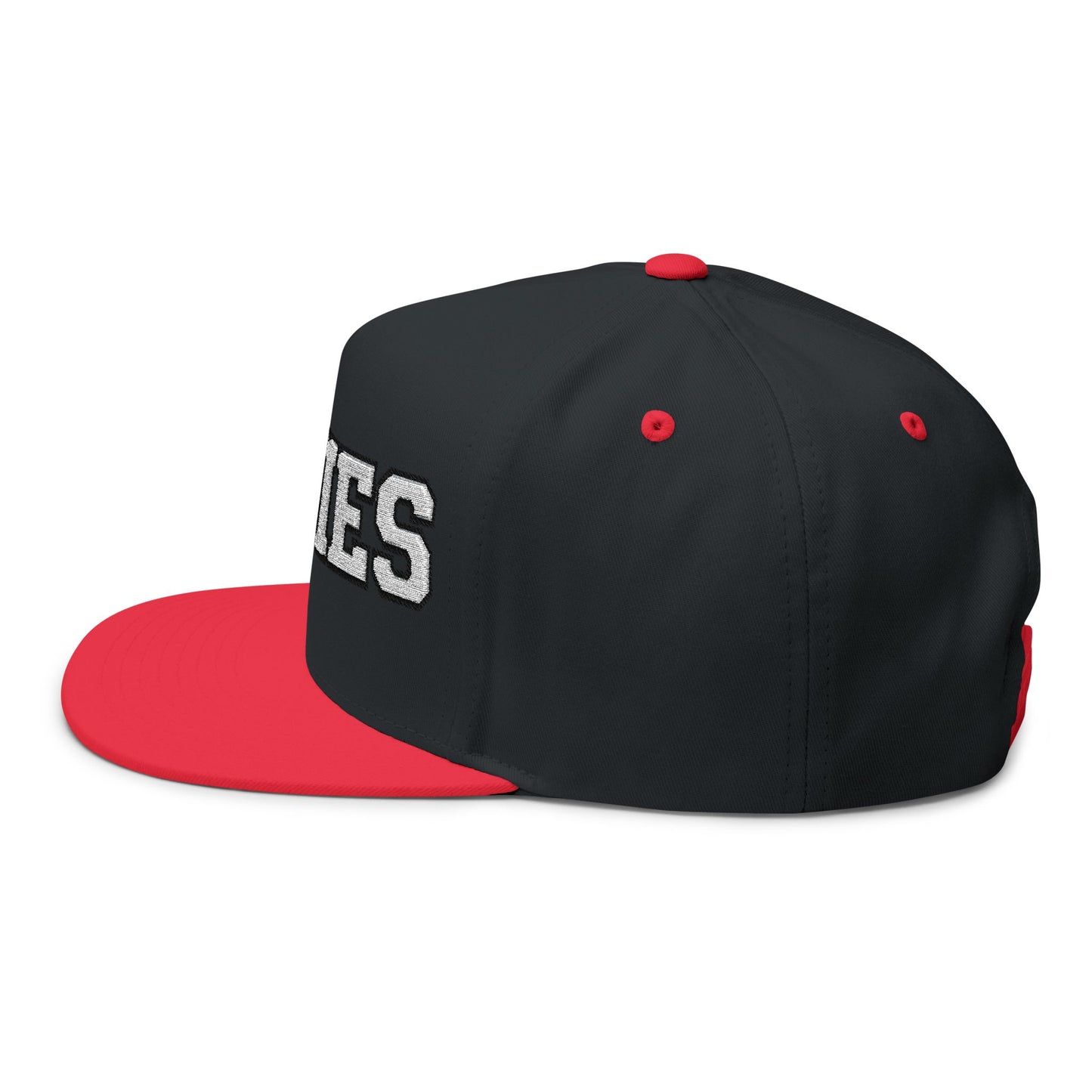 Stillwater Ponies Embroidered White Text Flat Bill Cap — School Spirit Snapback