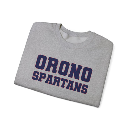 Orono Spartans Grey Crewneck Sweatshirt with Side Logo