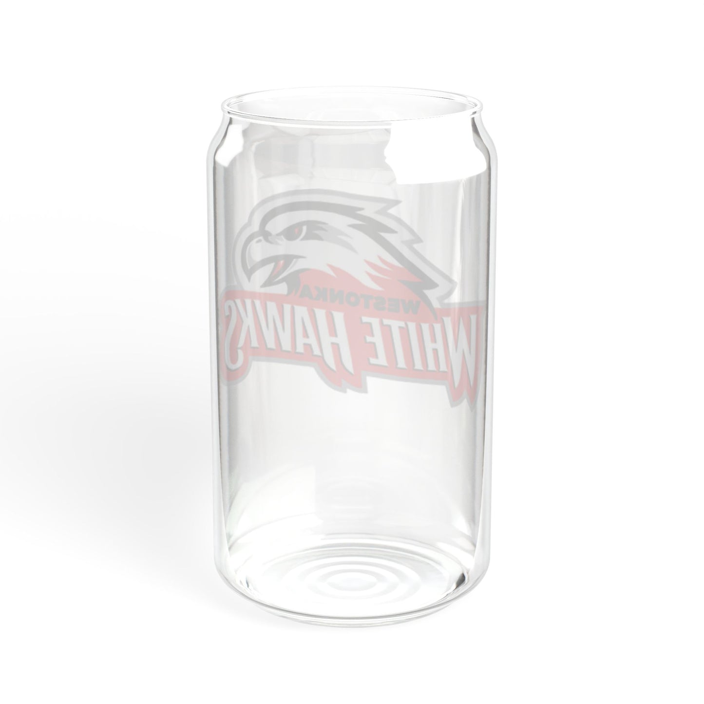 Mound Westonka White Hawks Stylish 16oz Sipper Glass, Eco-Friendly Drinkware