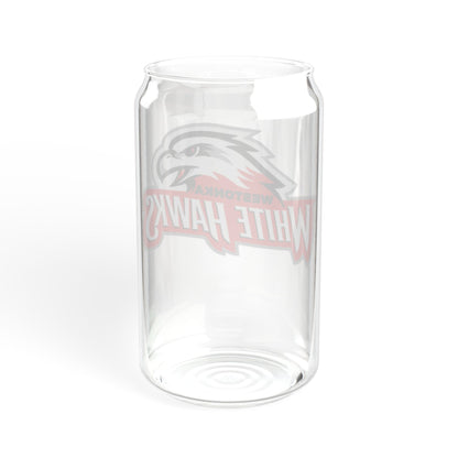 Mound Westonka White Hawks Stylish 16oz Sipper Glass, Eco-Friendly Drinkware