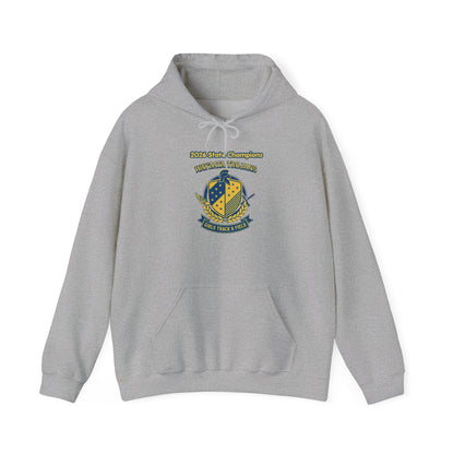 Wayzata Trojans girls track championship hoodie featuring 2026 State Champions logo in gray.