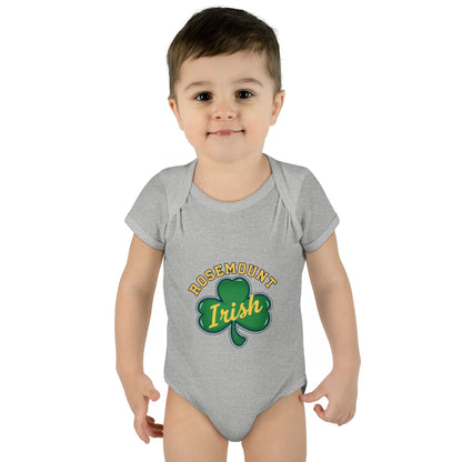 Rosemount Irish Clover Infant Bodysuit - Cute Baby Onesie with Green & Blue Graphic