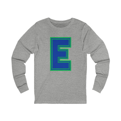 Eagan WildcatsnGreen and Blue Letter E Long Sleeve Tee