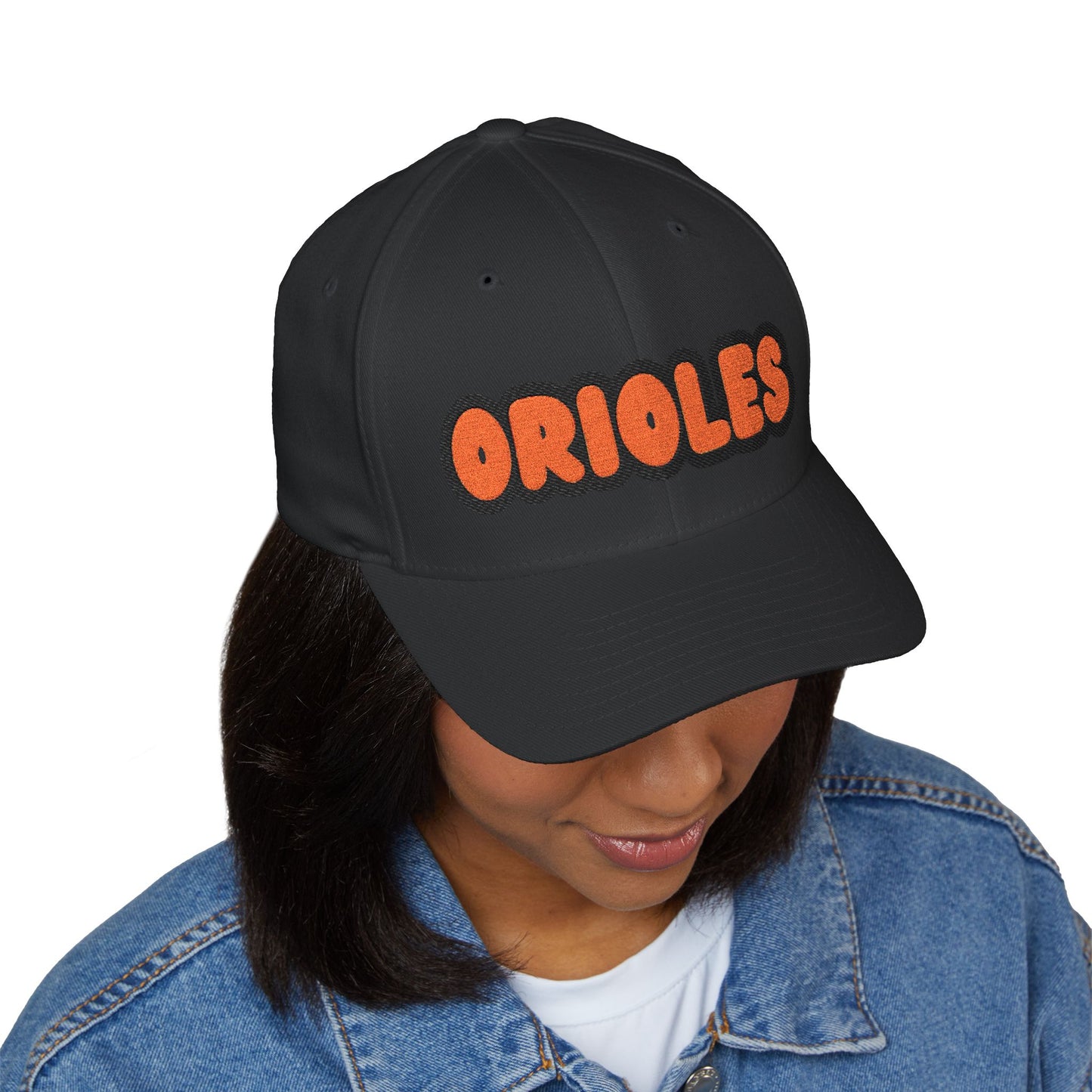 Saint Louis Park Orioles Bubble Logo Embroidered Cap - Structured Adjustable Hat