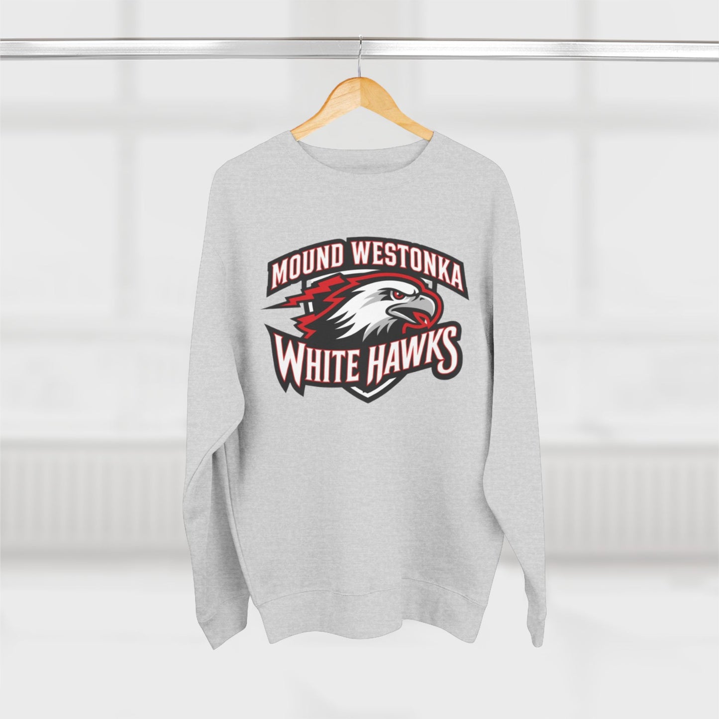 Mound Westonka White Hawks Unisex Crewneck Sweatshirt  - Cozy Everyday Wear