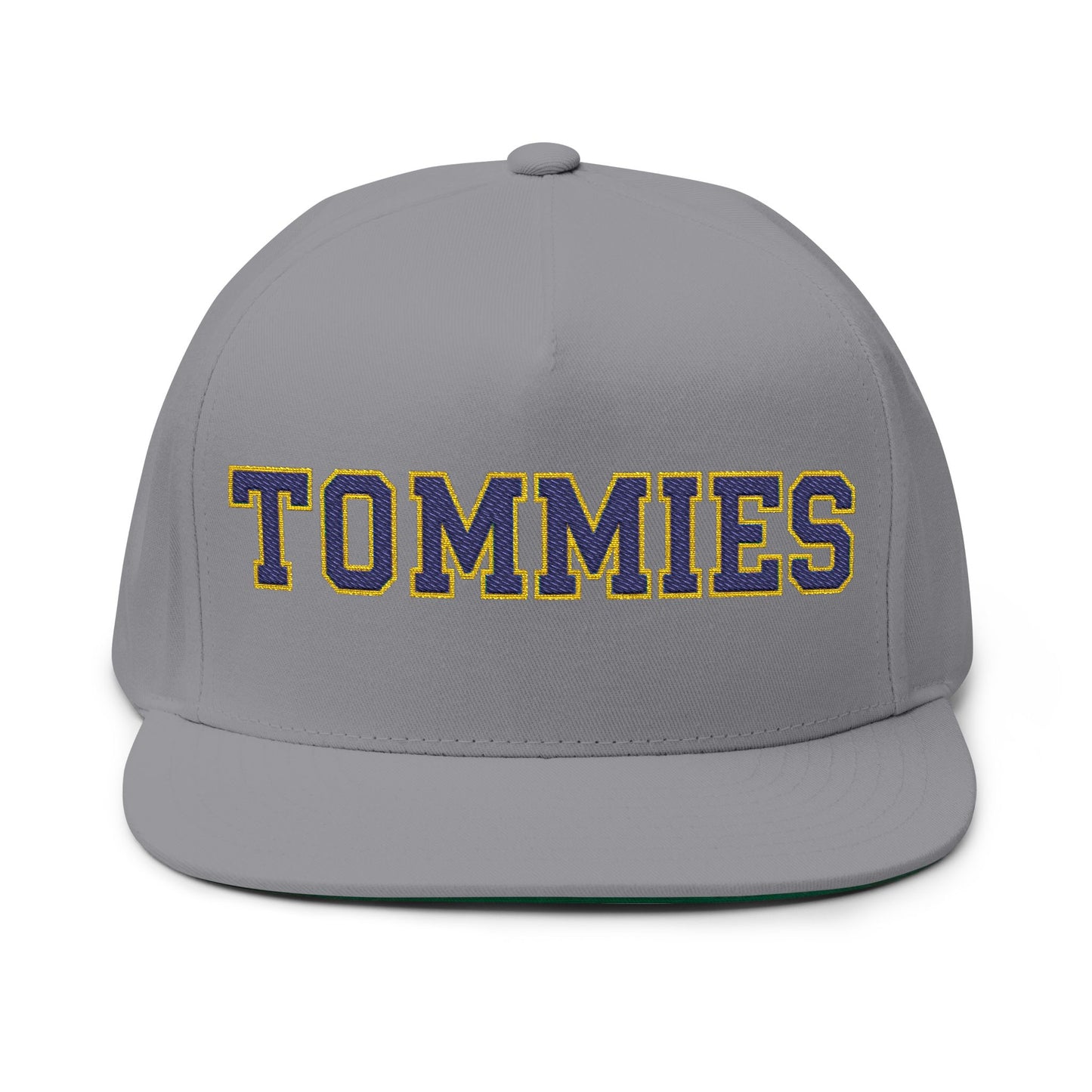 Minneapolis Edison Tommies Embroidered BlueText Flat Bill Cap — School Spirit Snapback